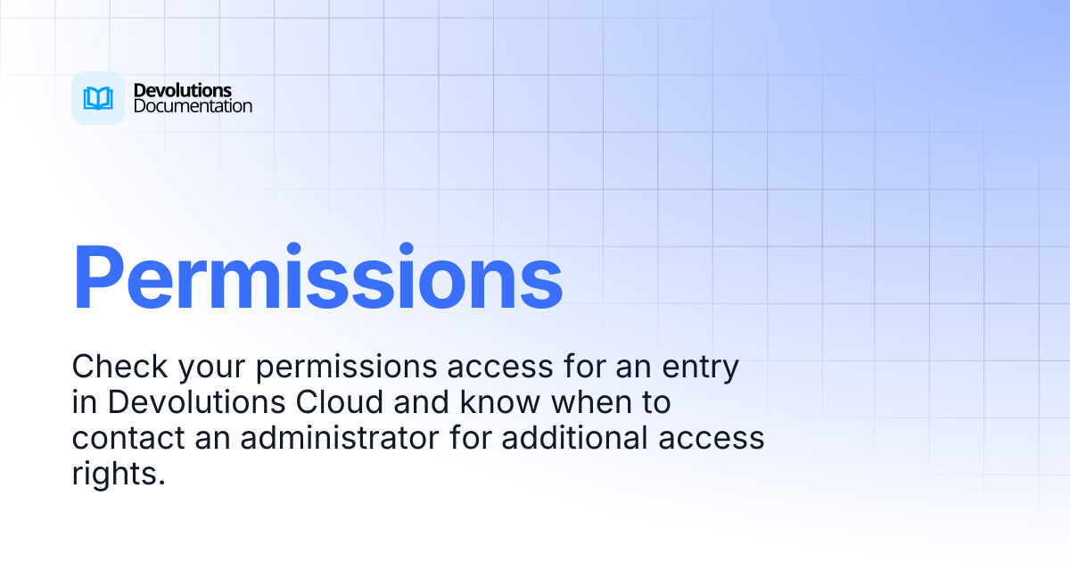 Permissions | Devolutions Cloud | Devolutions Documentation