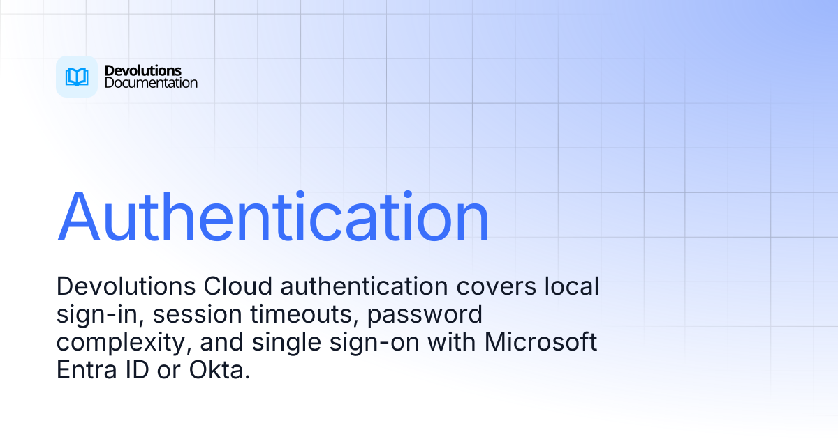 Authentication | Devolutions Cloud | Devolutions Documentation
