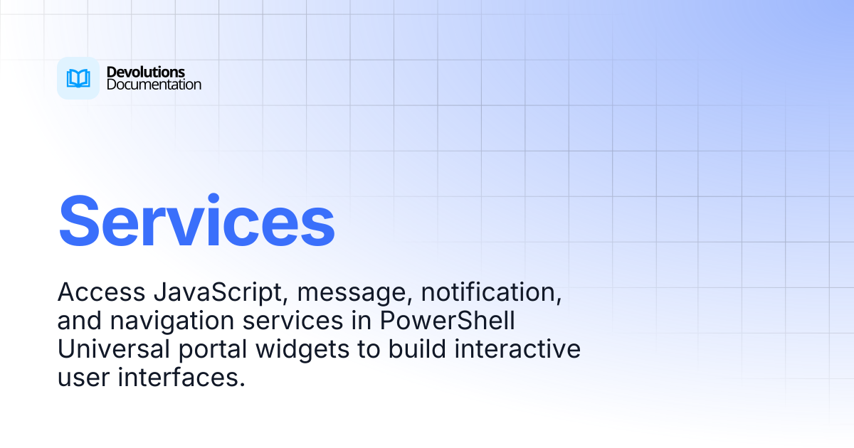 Services | Devolutions PowerShell Universal | Devolutions Documentation
