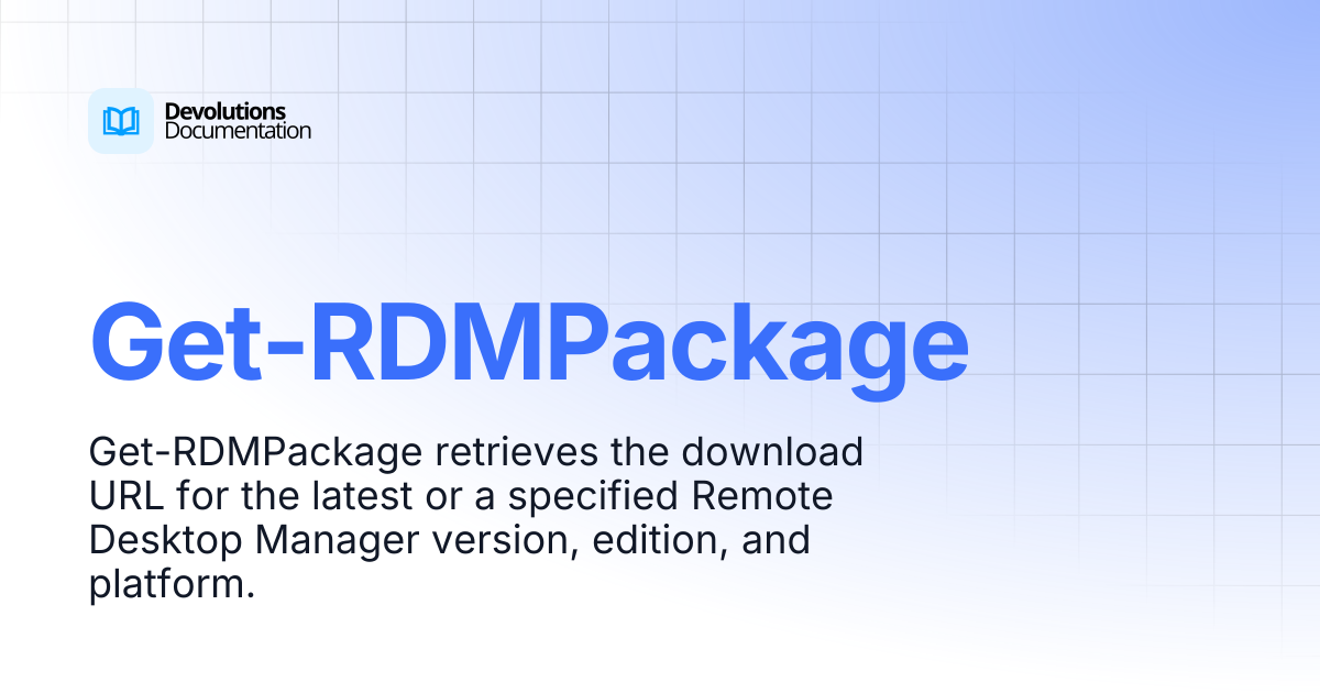 Get-RDMPackage | Devolutions PowerShell | Devolutions Documentation