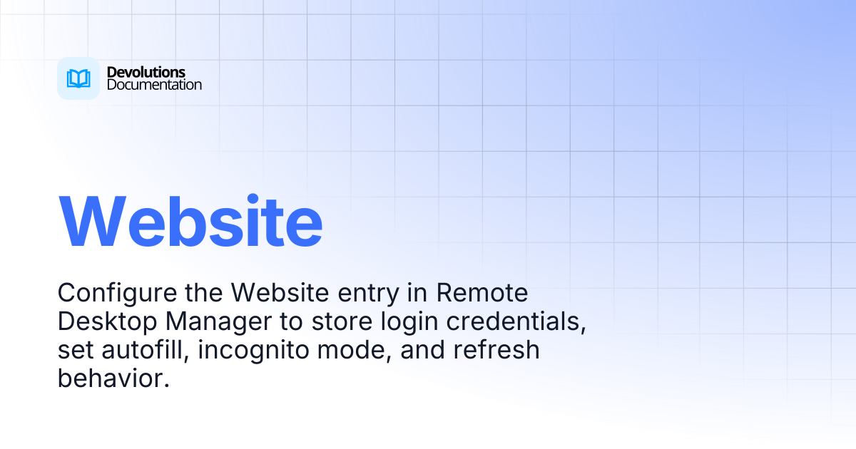 Website | Devolutions RDM | Devolutions Documentation