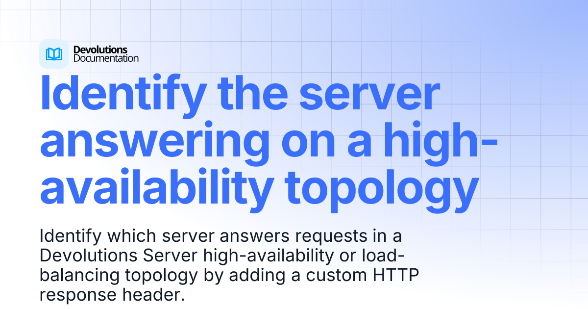 Identify the server answering on a high-availability topology ...